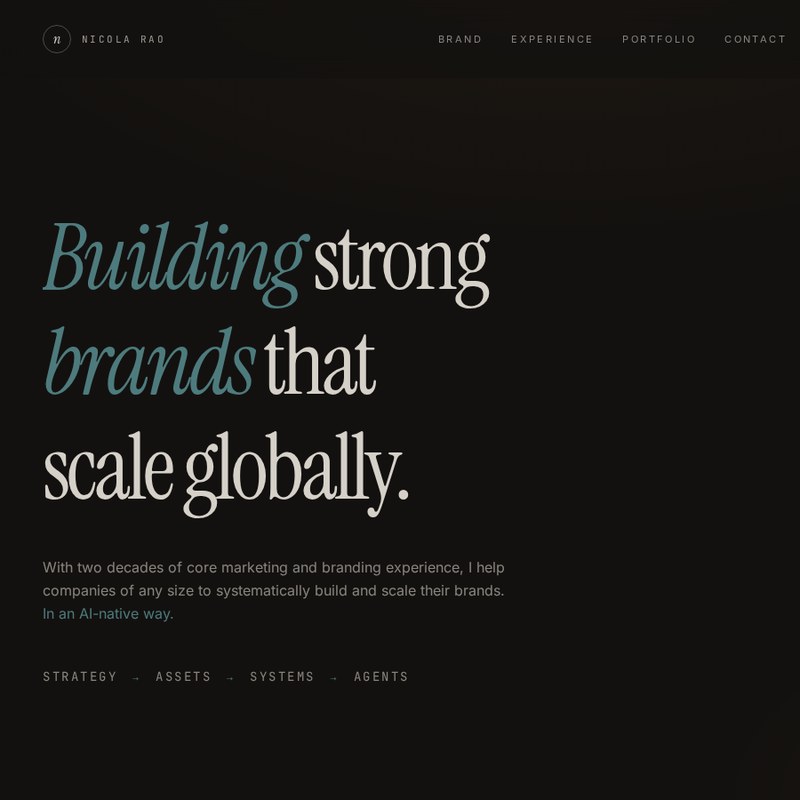 Brand identity work from the founder's corporate career
